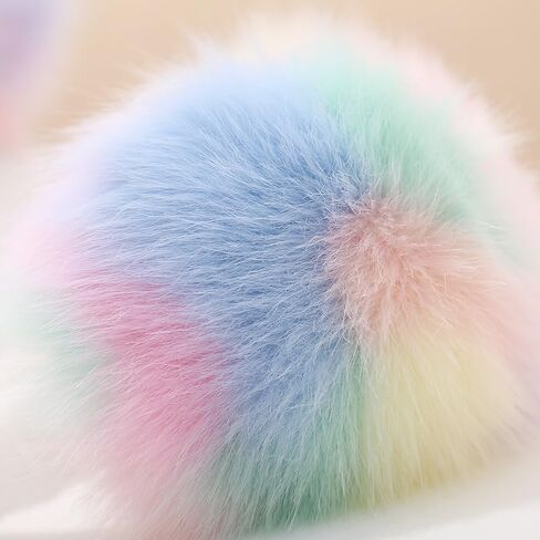 JIAHG Cute Rainbow Colored Cat Ear Covers Winter Earmuffs Soft Faux Fur Ear Warmers Adjustable for Adults Kids Thermal Plush Earmuffs in Saudi Arabia