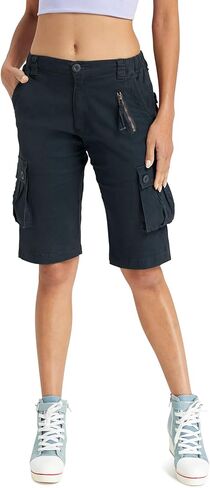 شورت برمودا كارجو للسيدات من Lanesra، شورت كاجوال مموه متعدد الجيوب in Saudi Arabia
