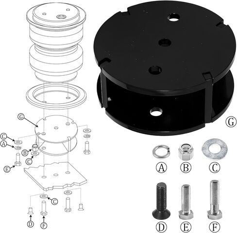 2" Airbag Lift Spacer for Lifted Trucks – Air bags lift for Lifted Vehicles Compatible with Firestone, Air Lift Suspension Kits and other brands (Replaces Ride Rite 2366, Air Lift 52420) in Kuwait
