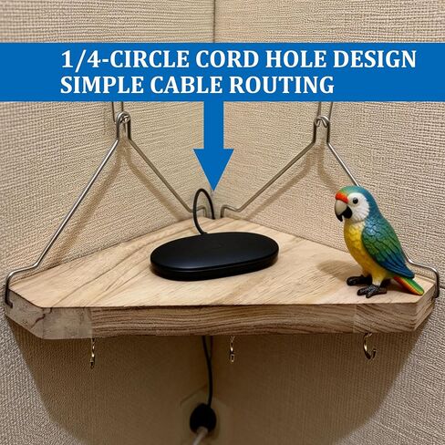رف زاوية حائط من القماش مع خطافات، قطعتان من رف تخزين منظم للمكعبات الخشبية مع ملحقات حجرة الشماعات للنساء والرجال وديكور المكتب/المكتب - موفر للمساحة - لا يوجد مثقاب in Kuwait
