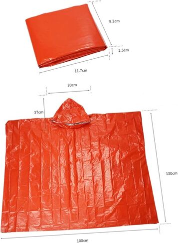 Garneck Emergency Survival Blanket Rain Poncho Waterproof Outdoor Raincoat for Adults Insulated Thermal Reflective Tactical Poncho for Camping and Emergency Situations in Saudi Arabia