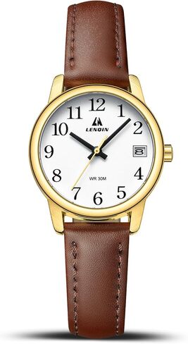 LN LENQIN Ladies Watches Analog Quartz Watch for Women Waterproof Women's Wrist Watches Easy Reader Womens Watch with Leather Strap in Kuwait