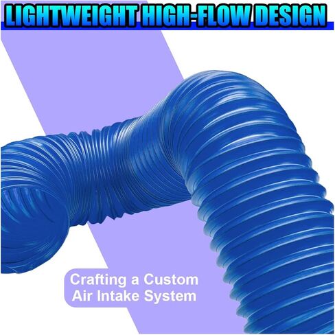 3 Inch Cold Air Intake Pipe, Flexible Stretchable Car Duct Tube with Length from 10" to 40", Universal Waterproof Vehicle Engine Air Intake Hose Replacement for Truck SUV (Blue) in Saudi Arabia