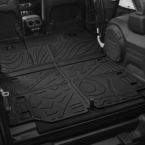 Cargo Mat for 2018-2025 2026 Jeep Wrangler JL (4-Door Unlimitied), Full Coverage All Weather TPE Protector Cargo Mat with Backrest Mat Trunk Mat Cargo Liner for Jeep Wrangler Accessories in Kuwait
