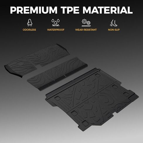 Cargo Mat for 2018-2025 2026 Jeep Wrangler JL (4-Door Unlimitied), Full Coverage All Weather TPE Protector Cargo Mat with Backrest Mat Trunk Mat Cargo Liner for Jeep Wrangler Accessories in Kuwait