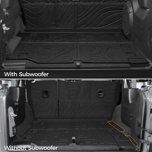 Cargo Mat for 2018-2025 2026 Jeep Wrangler JL (4-Door Unlimitied), Full Coverage All Weather TPE Protector Cargo Mat with Backrest Mat Trunk Mat Cargo Liner for Jeep Wrangler Accessories in Kuwait