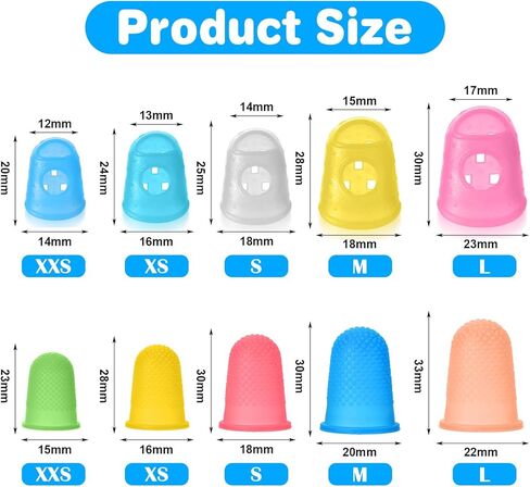 30PCS Rubber Finger Thimbles, Silicone Thimble Fingertip, Hand Sewing Silicone Finger Tips, Fingers Protector Covers for Quilting, Knitting, Embroidery, Paperwork, Money Counting and Playing Guitar in Kuwait