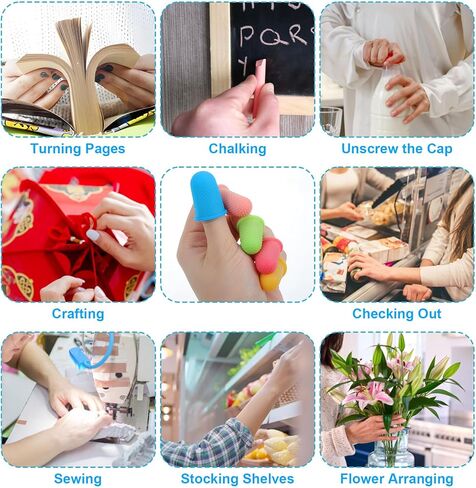 30PCS Rubber Finger Thimbles, Silicone Thimble Fingertip, Hand Sewing Silicone Finger Tips, Fingers Protector Covers for Quilting, Knitting, Embroidery, Paperwork, Money Counting and Playing Guitar in Kuwait