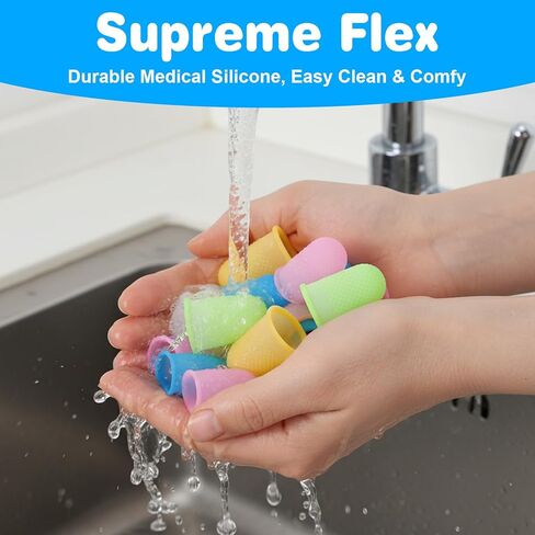 30PCS Rubber Finger Thimbles, Silicone Thimble Fingertip, Hand Sewing Silicone Finger Tips, Fingers Protector Covers for Quilting, Knitting, Embroidery, Paperwork, Money Counting and Playing Guitar in Kuwait
