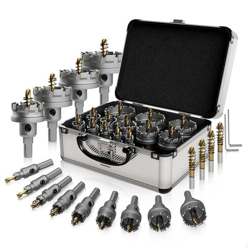 CSOOM Carbide Hole Saw 5 pcs kit, Metal Steel Hole Saw Bits, TCT Hole Cutter for Stainless Steel, Iron, Aluminum, Alloy, Plastic in Kuwait