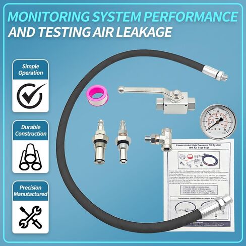 Oil Pressure Tester Kit Fit for Ford 6.0L-7.3LPowerstroke Engines, with 7.3L Powerstroke High Pressure Oil System IPR Air Test Fitting, Engine Oil Quality Tester Tools in Kuwait