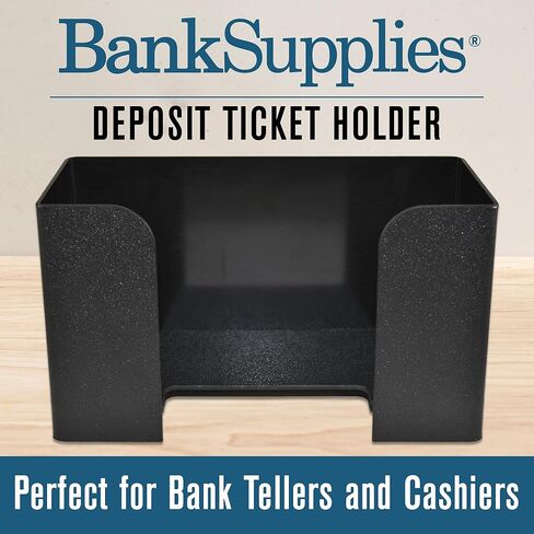 BankSupplies Deposit Ticket Holder | 10W x 4D x 6H | Black Textured, Molded Plastic | Check & Voucher Sorter | Desk Organizer for Deposit Slips, Receipts, Forms, Tickets in Saudi Arabia