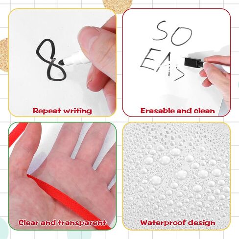 24 Pack Reusable Dry Erase Pocket Sleeves with 2 Markers, 10" x 14" Write and Wipe Pockets, Dry Erase Pouches in 4 Colors for Office Organization & Document Protection in Saudi Arabia