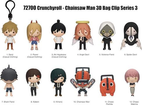 Chainsaw Man Series 3 – 5" Collectible Bag Clip – Blind Bag (ONE Random Figure) – Anime Character Keychain/Backpack Accessory | Official Licensed Merchandise in Kuwait