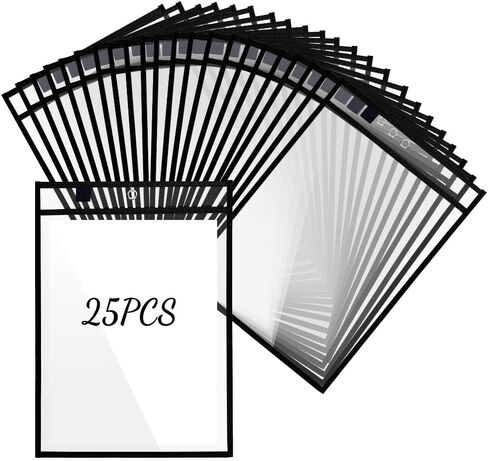 PH PandaHall 25 Pack 13x10 Inch Clear Plastic Sleeves Red Dry Erase Pockets PVC Job Ticket Holders Reusable Sheet Protectors for Classroom Homeschool Office Workshop Organization Halloween Supplies in Saudi Arabia
