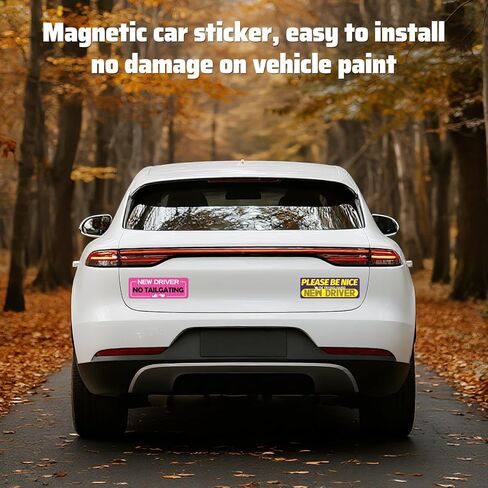 Student Driver Magnet for Car,4-pc Universal for Male and Female New Drivers,New Drivers Sticker,Reusable Student Driver Stickers with Reflective Markings in Saudi Arabia