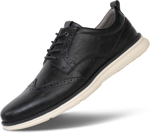 Hawkwell Plus Men's Plus Size Wingtip Oxford Shoes Classic Brogue Dress Shoes Business Office Shoes US Sizes 15 16 17 18 19 in Saudi Arabia