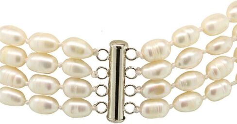 Gem Stone King 4-Row Purple Amethyst and 9-10mm Cultured Freshwater Pearl Necklace (16 Inches to 22 Inches) in Saudi Arabia