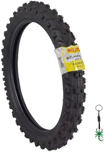 Pirelli Scorpion MX32 Mid Soft Dirt Bike Front/Rear Motocross Tube Type Tire with Keychain (60/100-14 Front) in Saudi Arabia