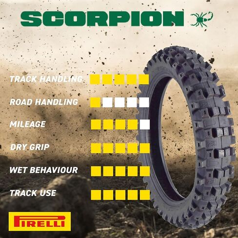 Pirelli Scorpion MX32 Mid Soft Dirt Bike Front/Rear Motocross Tube Type Tire with Keychain (60/100-14 Front) in Saudi Arabia