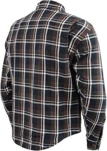 Milwaukee Leather Men's Plaid Flannel Biker Shirt with CE Approved Armor - Reinforced w/Aramid Fibers | MPM - Small in Saudi Arabia