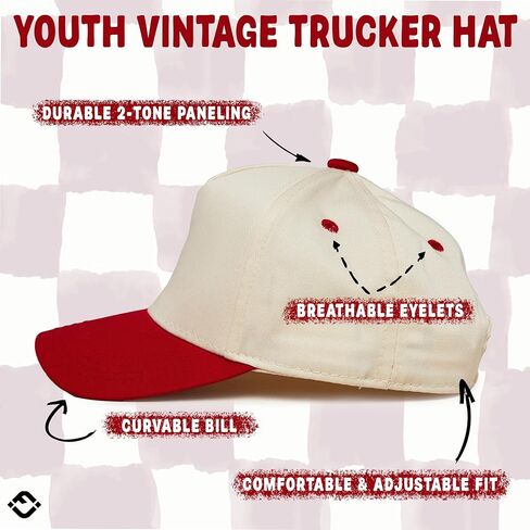 Funky Junque Kids Trucker Hat Baseball Cap - Two Tone Vintage Baby Baseball Cap, Infant Baseball Hat, Toddler Snapback Hat in Saudi Arabia