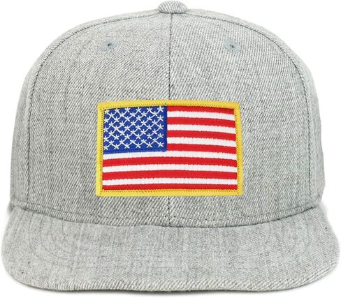 Armycrew Youth Kid Size Yellow American Flag Patch Flat Bill Snapback Baseball Cap in Saudi Arabia