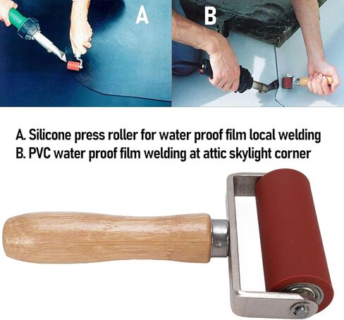 Silicone Seam Roller, 32mm Dia 80mm Width 260℃ Width Rubber Brayer Roller, Art Craft Roller PVC, TPO, Epdm Single Ply Roofing Tape, Printmaking, Ink, Wallpapers Stamping Gluing in Kuwait