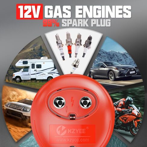 KZYEE KT60 ضوء التوقيت الرقمي مع دورة في الدقيقة وزاوية متقدمة، 12 فولت ضوء توقيت الإشعال الحثي لمحركات البنزين 2&4 السكتة الدماغية واختبار شمعة الإشعال KZYEE KS30 - ملف الإشعال بنقرة واحدة واختبار شمعة الإشعال in Kuwait