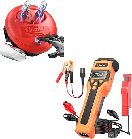 KZYEE KT80 ضوء توقيت رقمي مع ستروب LED، RPM/Tach، زاوية متقدمة، مسكن، اختبار الجهد الحقيقي 0-35 فولت، USB-C قابل لإعادة الشحن ونسخ احتياطي 12 فولت واختبار قابس الإشعال KZYEE KS30 in Kuwait