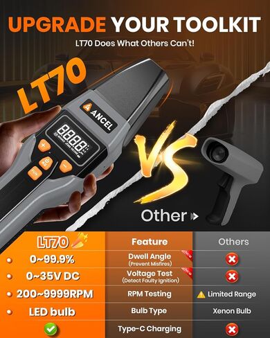 ANCEL LT70 Digital Timing Light Automotive with ANCEL BST100 Car Battery Tester 12V in Saudi Arabia