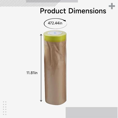 Automotive Paint Masking Paper Roll 11.8 In X 472.4 In With Adhesive, Home Decoration Protective Paper, Pre-Taped Masking Paper For Auto Painting in Kuwait