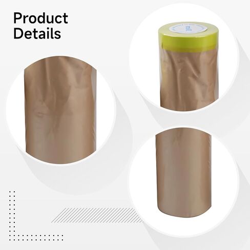 Automotive Paint Masking Paper Roll 11.8 In X 472.4 In With Adhesive, Home Decoration Protective Paper, Pre-Taped Masking Paper For Auto Painting in Kuwait