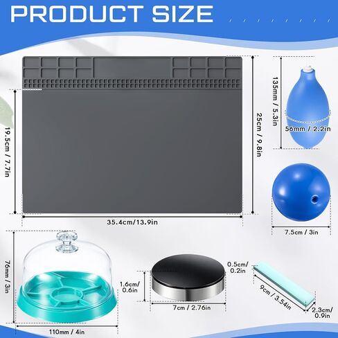 Skylety 6 Pcs Watch Cleaning Set with Watch Cleaning Putty, Movement Dust Cover, Dust Blaster, Cushion, Case Open Ball, Repair Mat, Wheel Pivot Repair Tool for Watchmaker Maintenance Accessory in Saudi Arabia