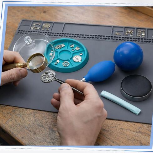 Skylety 6 Pcs Watch Cleaning Set with Watch Cleaning Putty, Movement Dust Cover, Dust Blaster, Cushion, Case Open Ball, Repair Mat, Wheel Pivot Repair Tool for Watchmaker Maintenance Accessory in Saudi Arabia