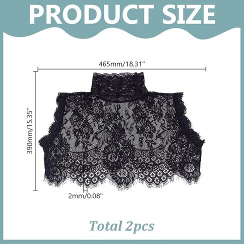 Fake Collar Lace Floral High Neck Turtleneck Faux Detachable Dickey Gothic Style Lace Underwear False Collar in Saudi Arabia