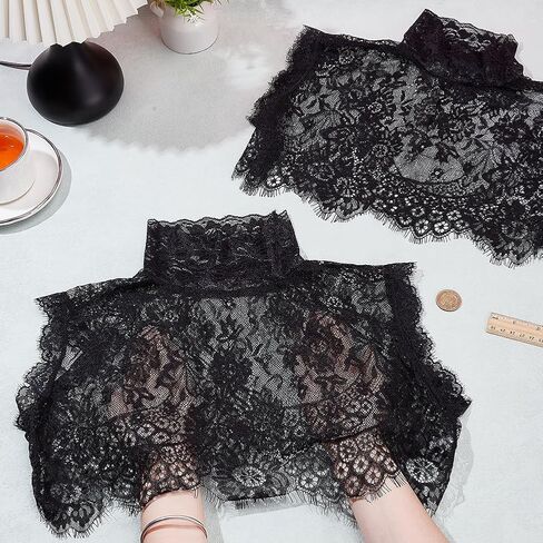 Fake Collar Lace Floral High Neck Turtleneck Faux Detachable Dickey Gothic Style Lace Underwear False Collar in Saudi Arabia