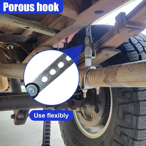 YoRise 2PCS Swivel Style Exhaust Hangers, Heavy Duty Open End Muffler Hanger Bracket, Universal Flexible Automotive Exhaust Tailpipe System Hangers for Cars, Trucks, RVs (Silver) in Kuwait