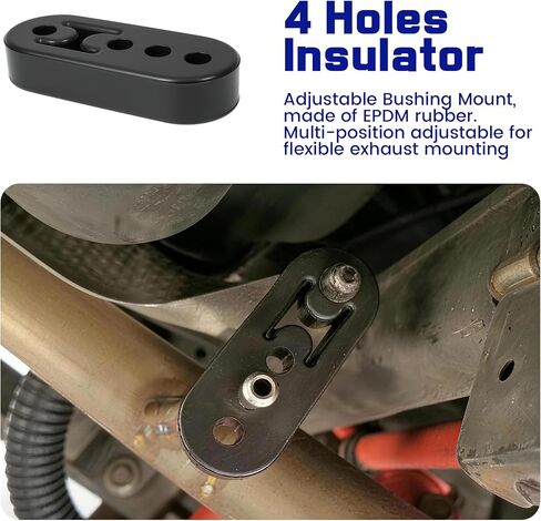 16PCS Rubber Exhaust Hangers, Adjustable 2 Holes and 4 Holes (0.47" Hole Diameter), 90°7.6" Long + Straight 10" Long Muffler Hanger Rod, Universal exhaust hanger Rod in Kuwait