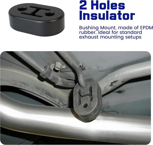 16PCS Rubber Exhaust Hangers, Adjustable 2 Holes and 4 Holes (0.47" Hole Diameter), 90°7.6" Long + Straight 10" Long Muffler Hanger Rod, Universal exhaust hanger Rod in Kuwait