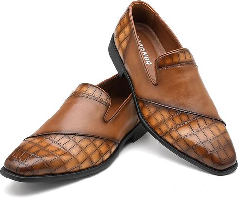Men's Leather Formal Dress Shoes, Mens Fashionable Casual Loafers for Formal Business Wedding, Slip-On Loafes for Men in Saudi Arabia