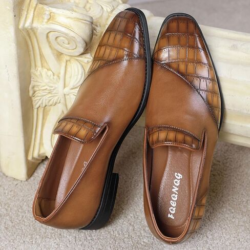 Men's Leather Formal Dress Shoes, Mens Fashionable Casual Loafers for Formal Business Wedding, Slip-On Loafes for Men in Saudi Arabia
