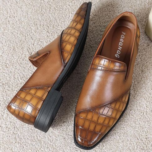 Men's Leather Formal Dress Shoes, Mens Fashionable Casual Loafers for Formal Business Wedding, Slip-On Loafes for Men in Saudi Arabia