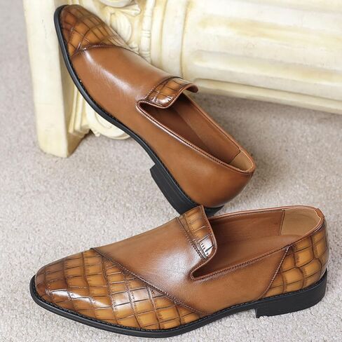 Men's Leather Formal Dress Shoes, Mens Fashionable Casual Loafers for Formal Business Wedding, Slip-On Loafes for Men in Saudi Arabia
