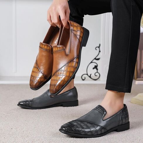 Men's Leather Formal Dress Shoes, Mens Fashionable Casual Loafers for Formal Business Wedding, Slip-On Loafes for Men in Saudi Arabia