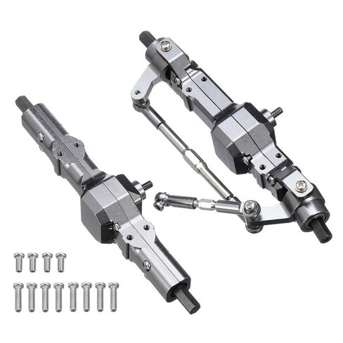 Metal Axle Set Front and Rear Compatible with 1/16 Scale RC Car Models Compatible with C14 C24 C34 C44 B14 B24 Replacement Parts Accessories(Light Grey) in Kuwait