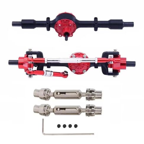 1/16 RC Car Metal Front Rear Axle and Drive Shaft Set C14 C24 C34 C44 C54 B14 B24 Upgrade Parts Compatible with Various 1/16 Scale RC Models(Black) in Saudi Arabia