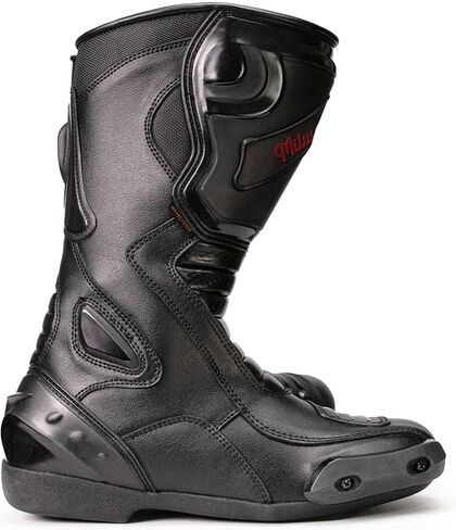 MILWAUKEE MOTORCYCLE CLOTHING CO. أحذية رياضية للرجال من نوع MMCC - جلد أسود مقاوم للماء مع حماية من التحول وإغلاق سريع - MBM9181 in Kuwait