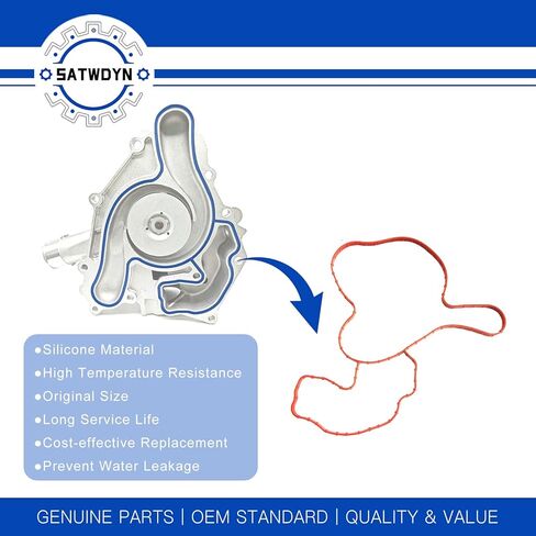 Silicone Engine Water Pump Gasket Coolant Pump Seal Compatible with Dodge Challenger Charger Durango Chrysler 300 Jeep Grand Cherokee V8 5.7L 6.4L 2011-2022 53022340AC AW6653 in Saudi Arabia
