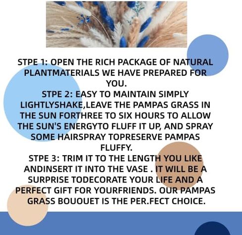 Natural Blue Pampas Grass Bluk Fluffy Dried Plants with Bunny Tails Baby Breath Flower for Home Vase DIY Beach Room Boho Sea Decor in Saudi Arabia